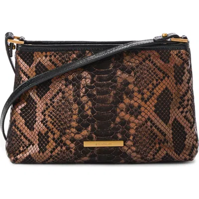Brahmin Lorelei Croc Embossed Leather Shoulder Bag In Brown