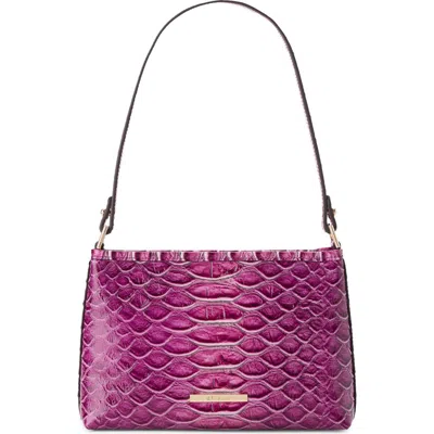 Brahmin Lorelei Croc Embossed Leather Shoulder Bag In Purple