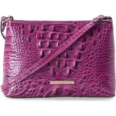 Brahmin Lorelei Croc Embossed Leather Shoulder Bag In Purple
