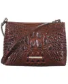 Brahmin Lorelei Croc Embossed Leather Shoulder Bag In Pecan Melbourne,gold