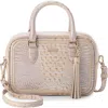 Brahmin Mara Croc Embossed Leather Top Handle Bag In Brown