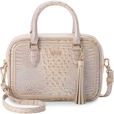 Brahmin Mara Croc Embossed Leather Top Handle Bag In Brown