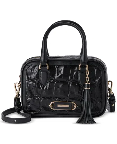 Brahmin Mara Small Leather Satchel In Black