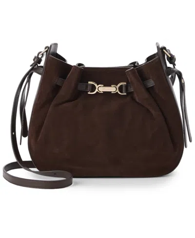 Brahmin Marge Grassland Small Leather Crossbody Handbag In Chocolate