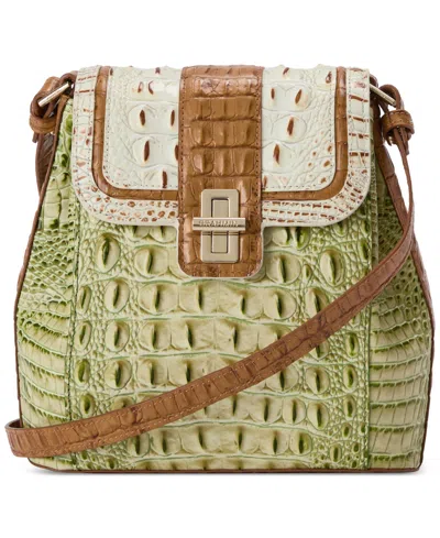 Brahmin Margo Azurine Small Leather Crossbody In Fern