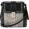 Brahmin Margo Croc Embossed Leather Crossbody Bag In Chrome