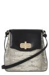 Brahmin Margo Croc Embossed Leather Crossbody Bag In Fairest Grey