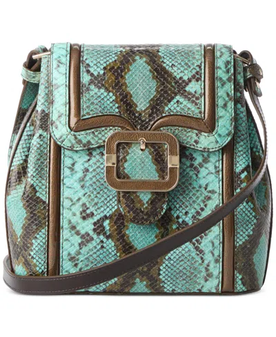 Brahmin Margo Turquoise-stone Tecoma Leather Crossbody