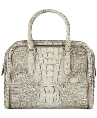 BRAHMIN MARISSA FAIREST GREY BREAKWATER SMALL LEATHER SATCHEL