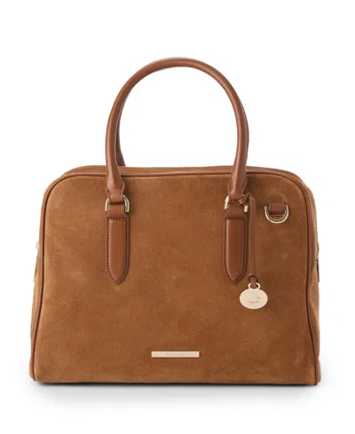 Brahmin Marissa Grassland Small Satchel Handbag In Tan