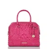 Brahmin Cami Croc Embossed Leather Satchel In Paradisepink