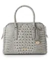 Brahmin Marissa Small Alden Road Leather Satchel Bag In Gray