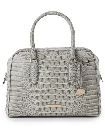 Brahmin Marissa Small Alden Road Leather Satchel Bag In Gray