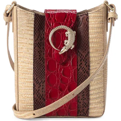 Brahmin Marley Croc Embossed Leather Crossbody Bag In Multi