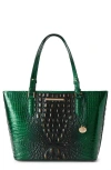 Brahmin Medium Asher Croc Embossed Leather Tote In Evergreen