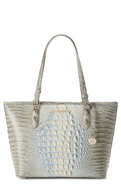 Brahmin Medium Asher Croc Embossed Leather Tote In Gray