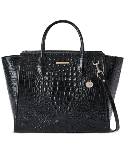 Brahmin Megan Large Melbourne Leather Satchel In Black