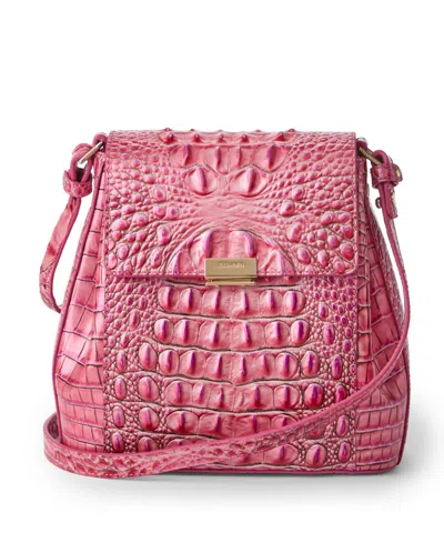 Brahmin Melbourne Margo Embossed Leather Crossbody In Pink