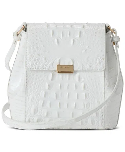 Brahmin Melbourne Margo Embossed Leather Crossbody In Seasalt White
