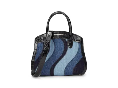 Brahmin Melbourne Rosetta Satche Cross Body Handbags Retro Blue: One Size In Multi