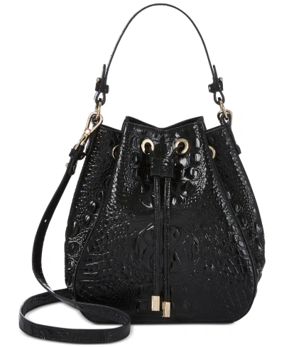 Brahmin Melinda Leather Bucket Bag In Black