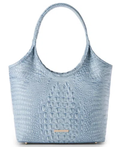 Brahmin Melora Alden Road Large Leather Tote In Blue