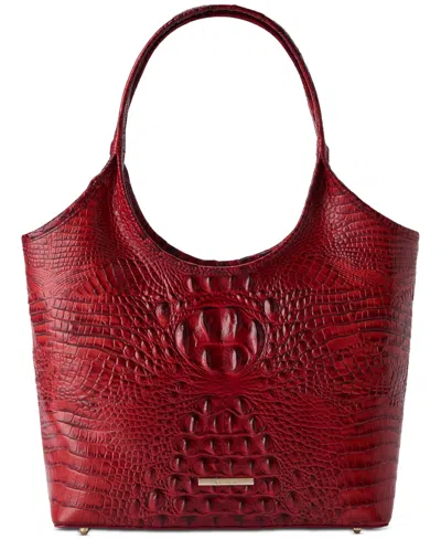 Brahmin Melora Alden Road Large Leather Tote In Red