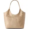 Brahmin Melora Croc Embossed Leather Tote In Sand