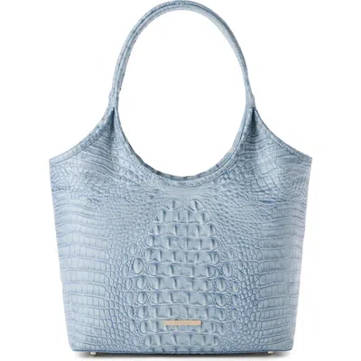 Brahmin Melora Croc Embossed Leather Tote In Blue