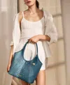Brahmin Melora Denim Secour Large Leather Tote