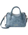 Brahmin Micaela Bellbottom Blue Zostera Small Leather Satchel In Bellbottom Blue