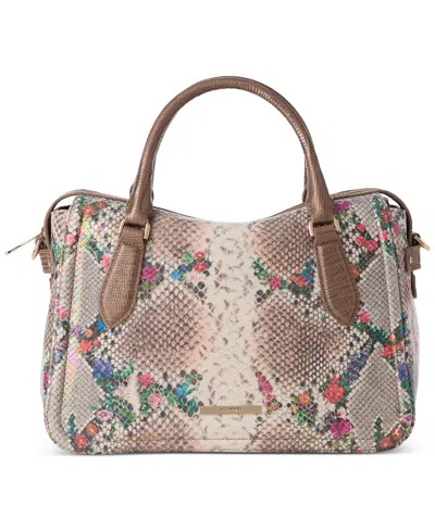Brahmin Micaela Multi Piaffe Leather Satchel In Gray
