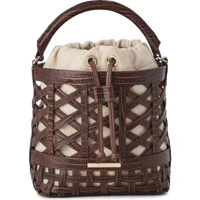 Brahmin Mini Amelia Top Handle Bucket Bag In Brown