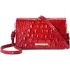 Brahmin Minuette Croc Embossed Leather Crossbody Bag In Red