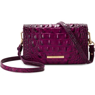 Brahmin Minuette Croc Embossed Leather Crossbody Bag In Sugar Plum