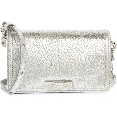 Brahmin Minuette Leather Crossbody Bag In Silver Duchess