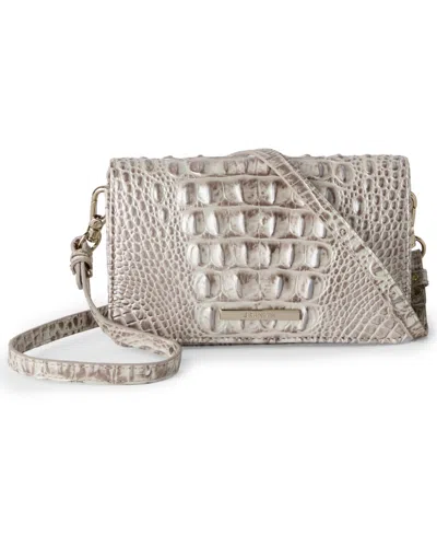 Brahmin Minuette Melbourne Mini Leather Crossbody Bag In Gray