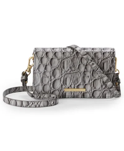 Brahmin Minuette Melbourne Mini Leather Crossbody Bag In Gray