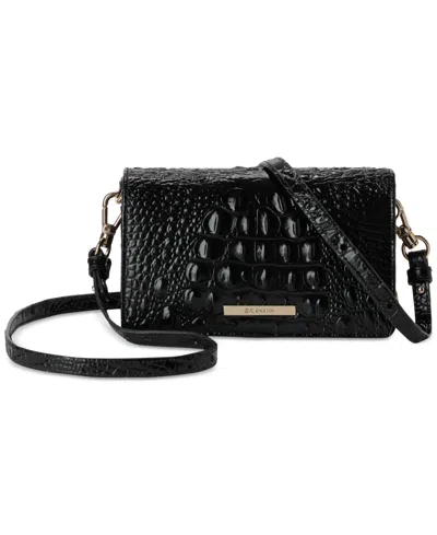 Brahmin Minuette Melbourne Mini Leather Crossbody Bag In Black