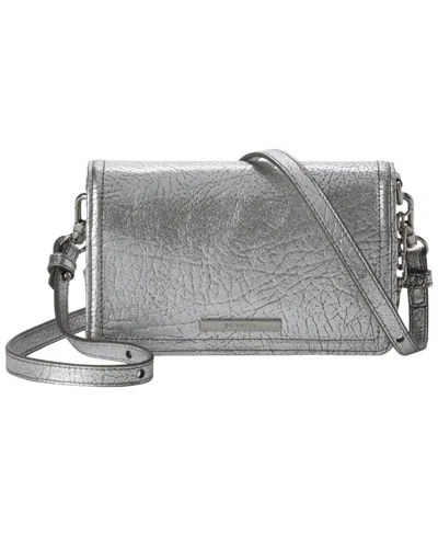 Brahmin Minuette Textured Mini Crossbody Bag In Silver