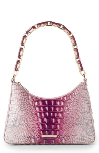 Brahmin Mod Esme Croc Embossed Leather Shoulder Bag In Island Petal