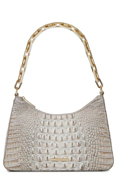Brahmin Mod Esme Croc Embossed Shoulder Bag In Fairest Grey