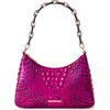 Brahmin Mod Esme Croc Embossed Shoulder Bag In Voltage Violet