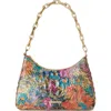 Brahmin Mod Esme Floral Croc Embossed Leather Shoulder Bag