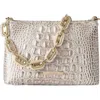 Brahmin Mod Lorelei Croc Embossed Leather Shoulder Bag In Metallic