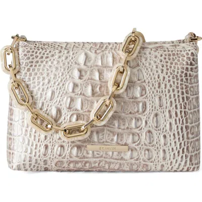Brahmin Mod Lorelei Croc Embossed Leather Shoulder Bag In Metallic