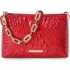 Brahmin Mod Lorelei Croc Embossed Leather Shoulder Bag In Red