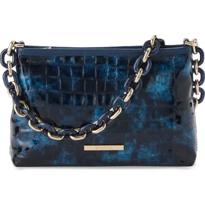 Brahmin Mod Lorelei Croc Embossed Leather Shoulder Bag In Blue