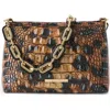 Brahmin Mod Lorelei Tiger Stripe Croc Embossed Leather Shoulder Bag In Animal Print