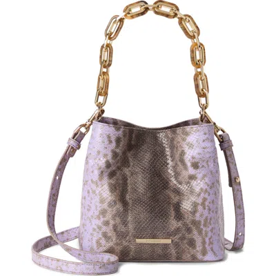 Brahmin Mod Mini Amelia Croc Embossed Leather Top Handle Bucket Bag In Multi